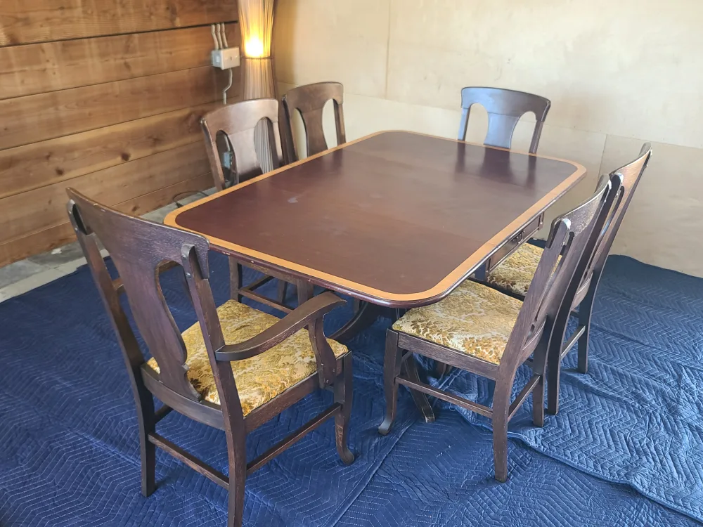 Antique Dining Table with 6 Chairs