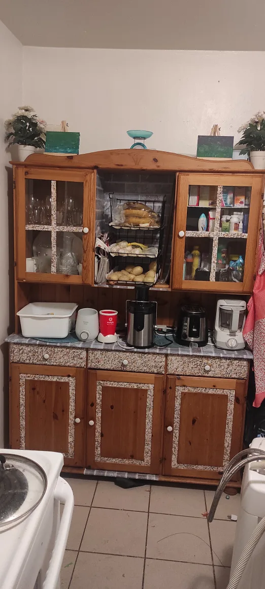 moving sale - Wooden Hutch Cabinet image indicator(3)