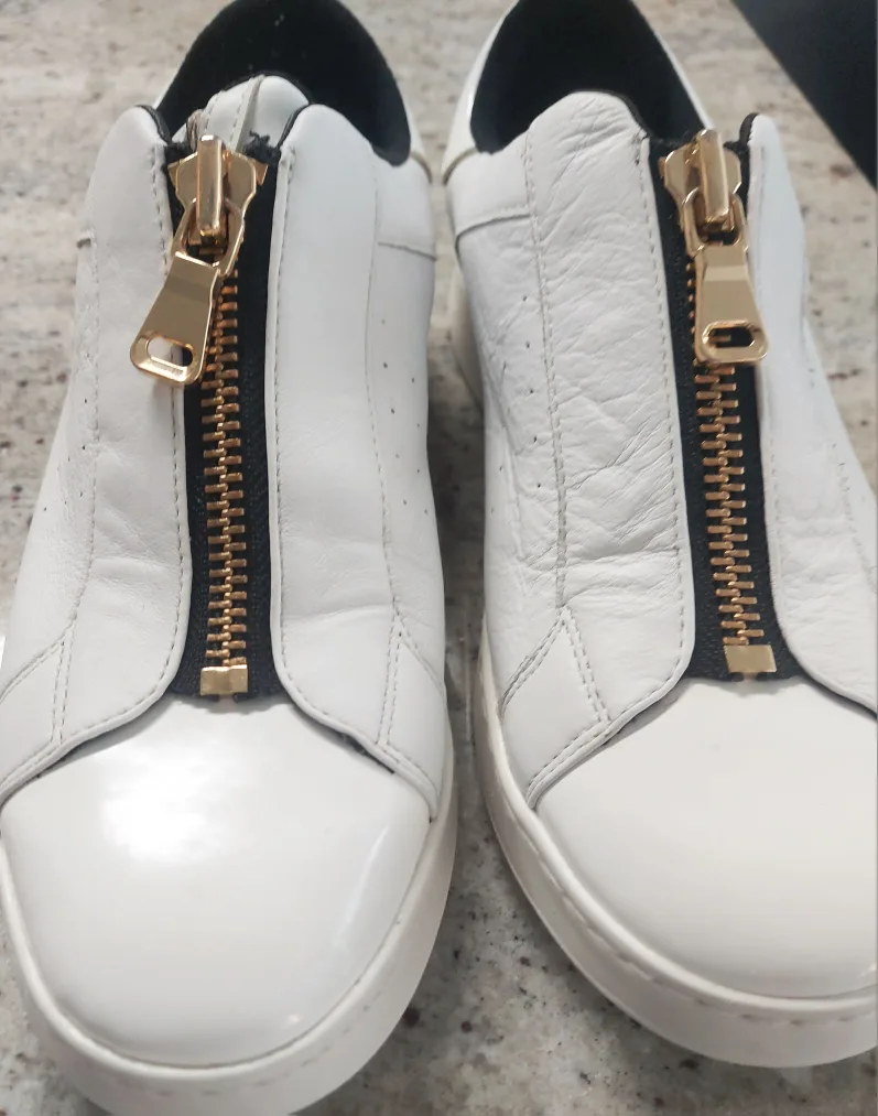 Geox White Leather Sneakers thumbnail