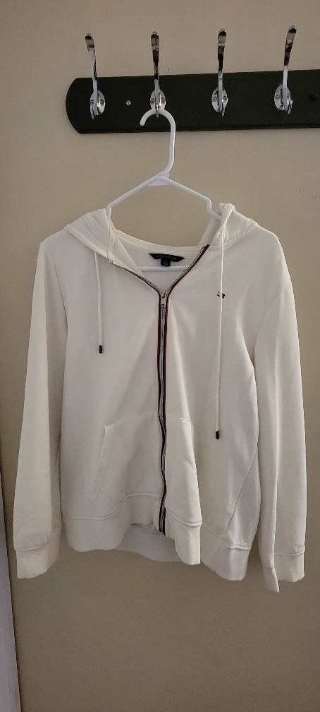 Tommy Hilfiger White Zip-Up Hoodie - Size L - photo 2