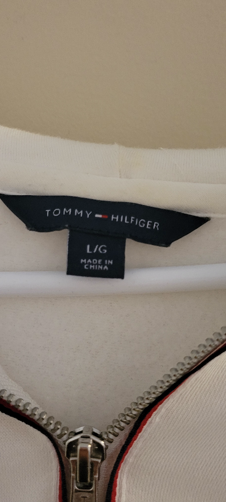 Tommy Hilfiger White Zip-Up Hoodie - Size L - photo 3