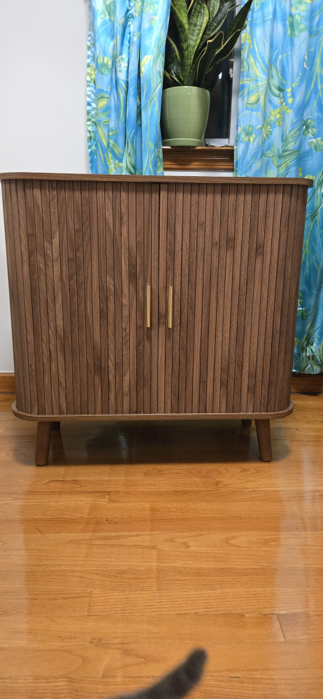 Brown Wood Accent Cabinet with Doors - photo 4