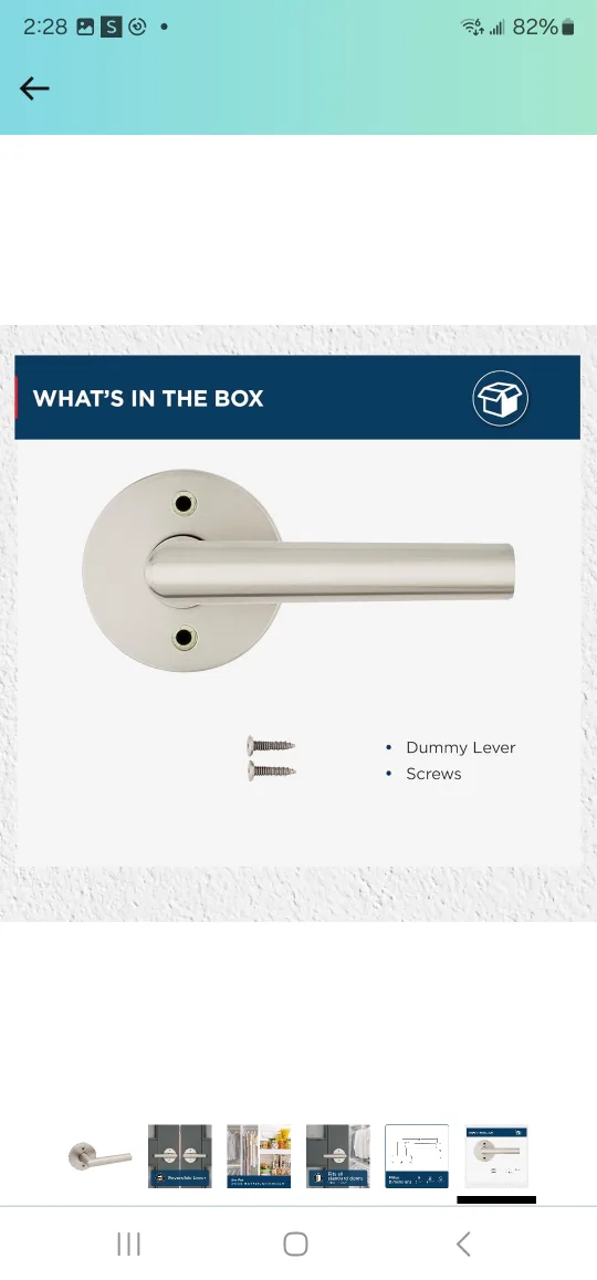 Weiser Milan Satin Nickel Door Handle, Reversible Half Dummy.. image indicator(5)