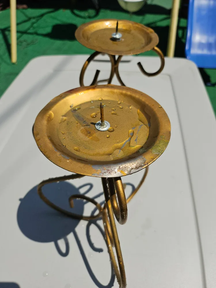 Gold Metal Candle Holders (Set of 2) thumbnail