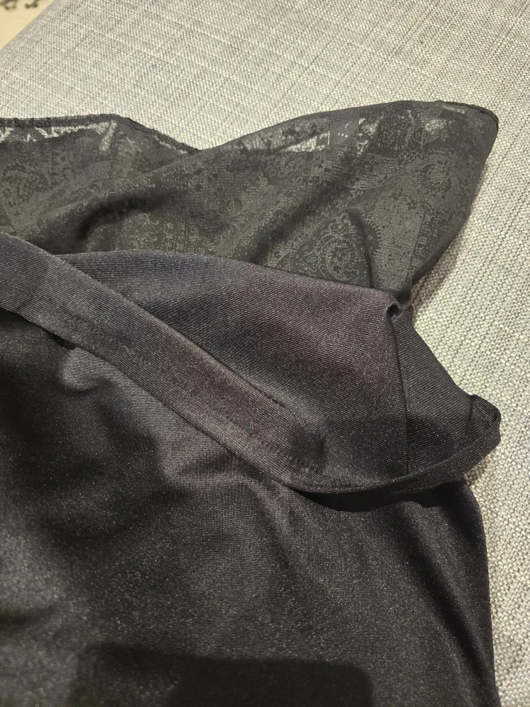 Black Lace Overlay A-Line Dress image indicator(4)