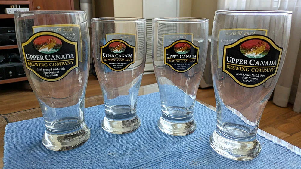 Vintage Upper Canada Brewing Company "Beer Wisdom" Pint Glasses thumbnail