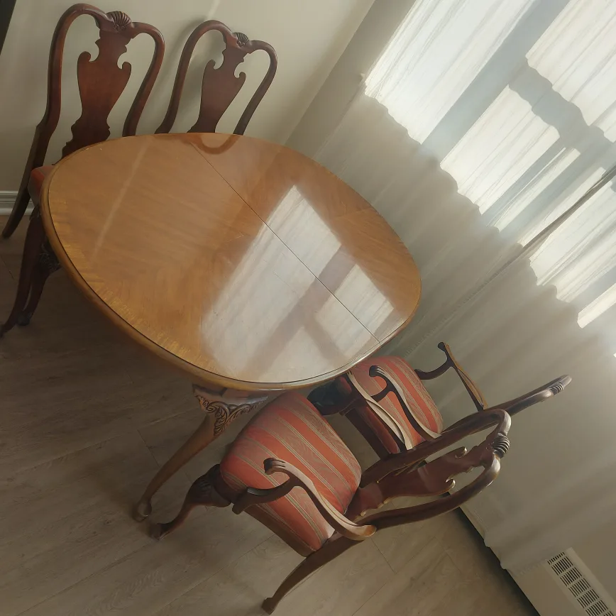 Wooden Dining Table with 4 Chairs thumbnail