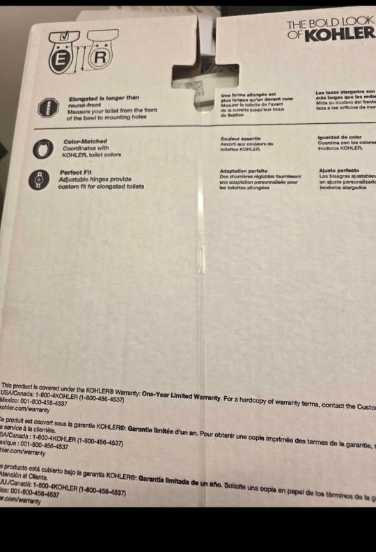 Kohler Elongated Bowl Seat - New in Box! - photo 3