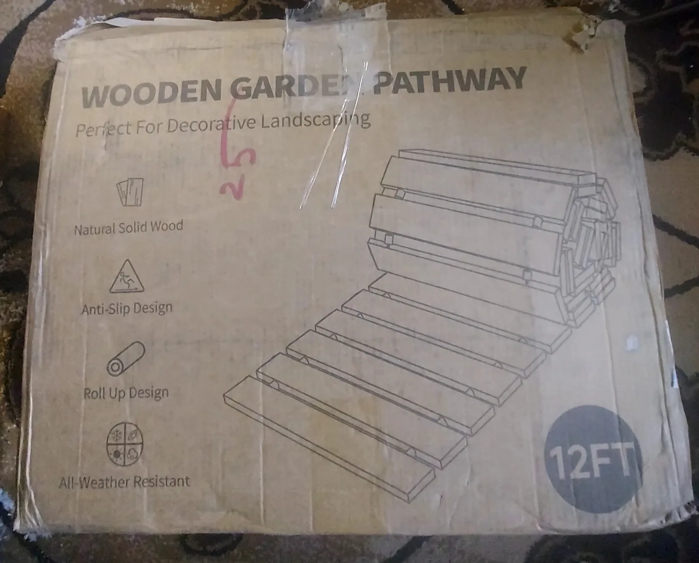 Arlmont & Co. 12FT Wooden Garden Pathway Mat brand new image indicator(8)