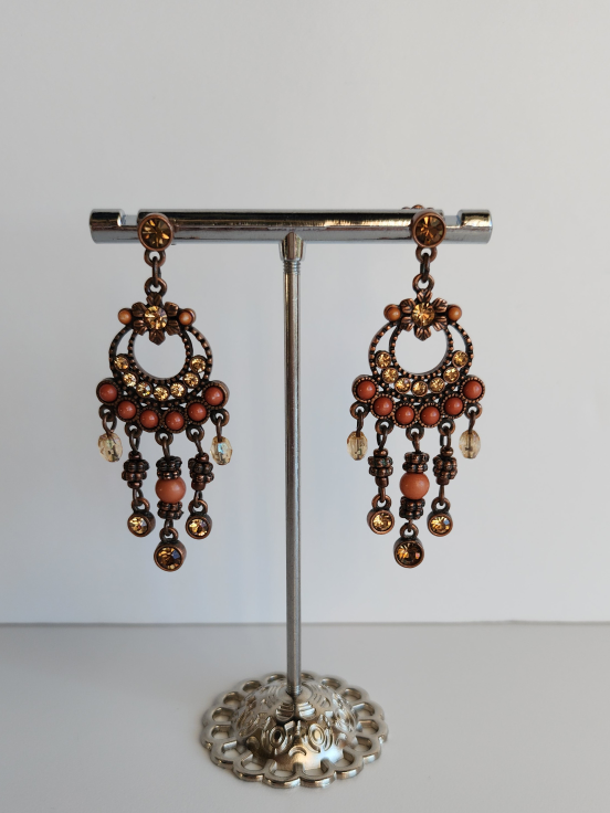 Avon Bronze Chandelier Earrings