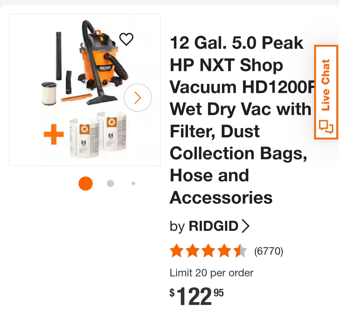 THRISTY THURSDAY RIDGID 12 GAL NXT/ WITH 2 DRILLS