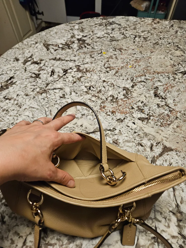 Coach Beige Leather Handbag image indicator(6)