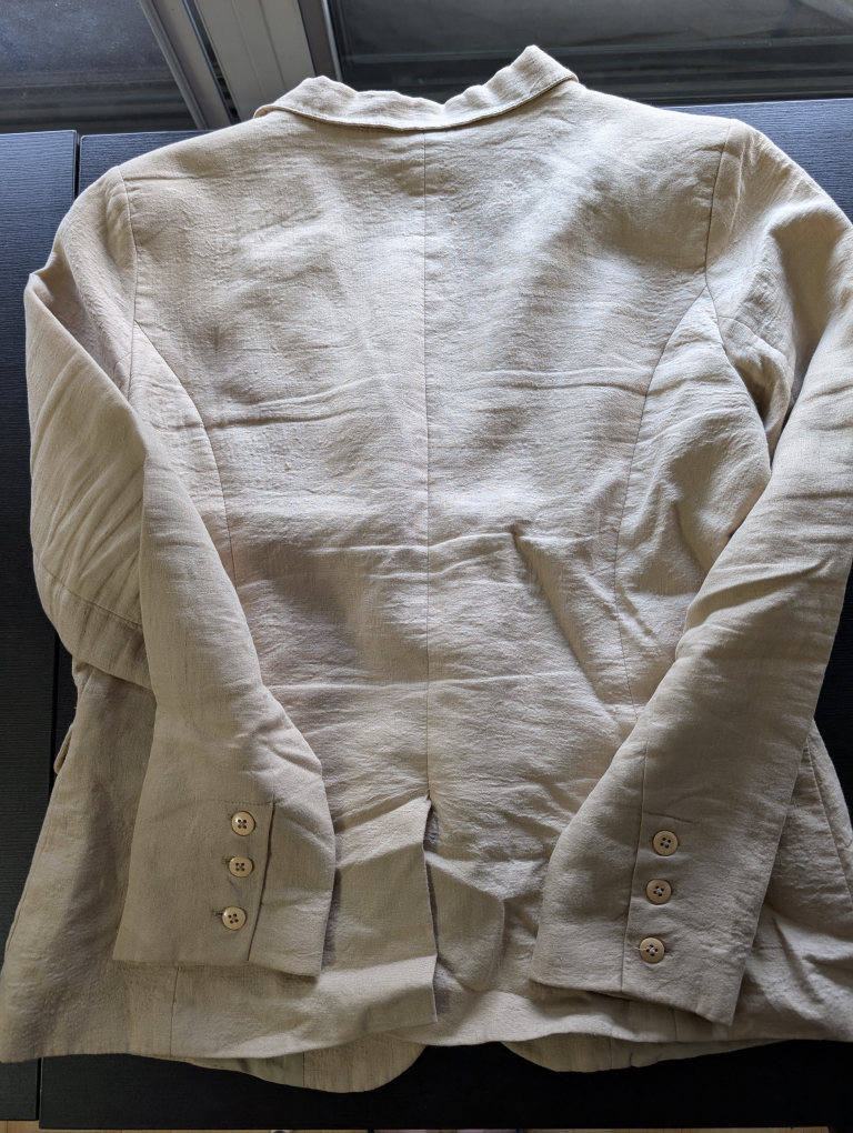 Beige Linen Blend Blazer - Size L - photo 2