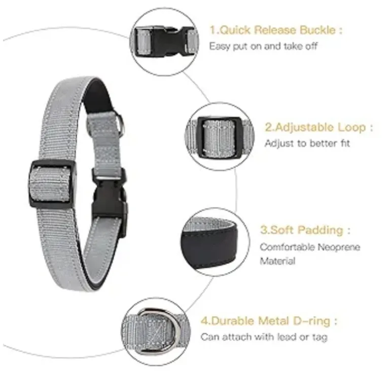 Gray Reflective Dog Collar, Size M and L image indicator(7)