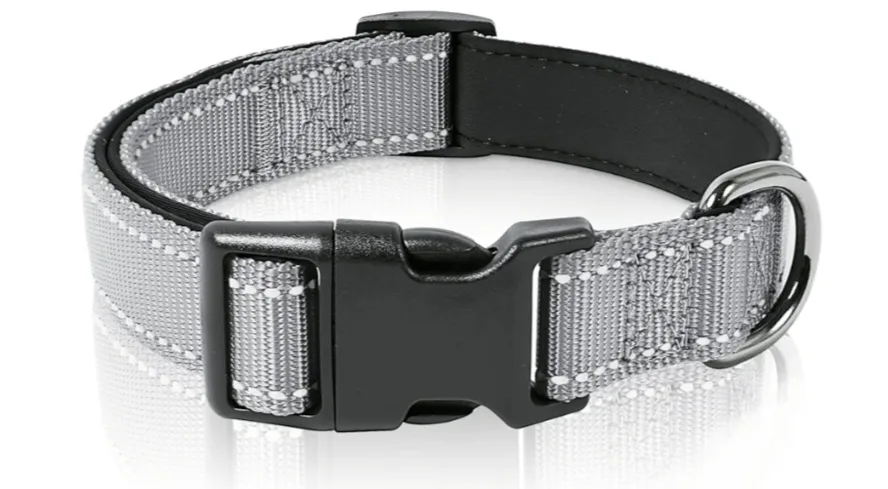 Gray Reflective Dog Collar, Size M and L image indicator(8)