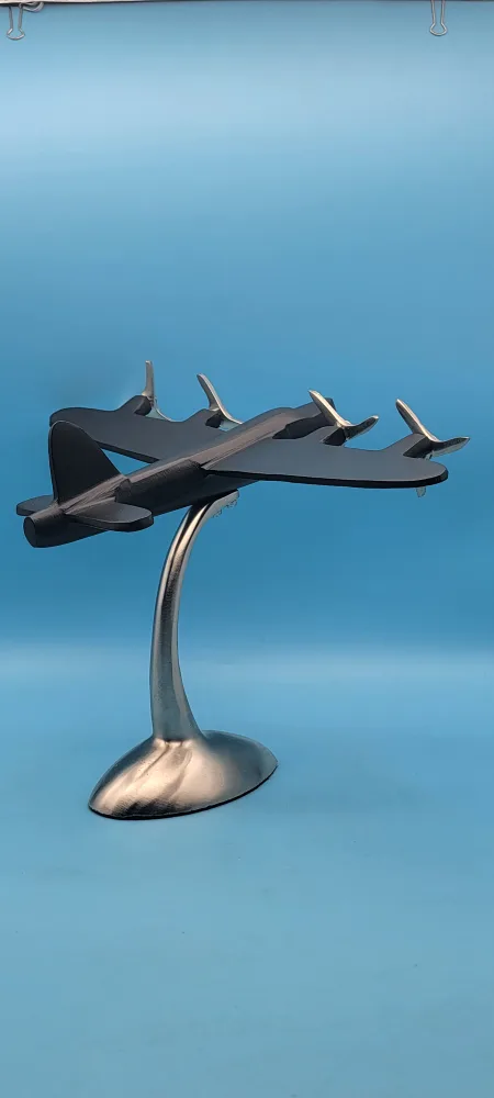 Vintage Airplane Model 14" Aluminum Black/ Metal image indicator(7)