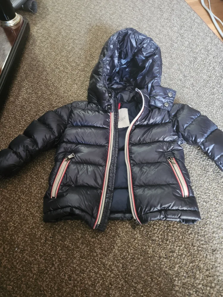 Moncler Kids Navy Blue Padded Jacket image indicator(2)
