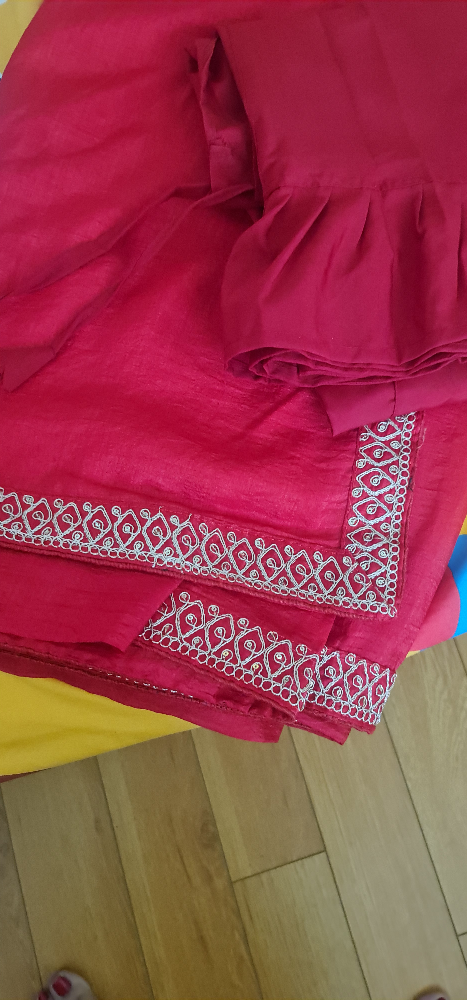 Brand New Red Saree indian - photo 2