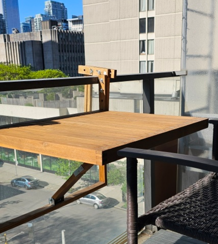 Foldable Balcony Table - Wood - photo 3