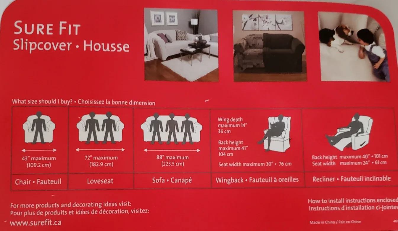 Surefit Sofa Slipcover, Red for 3 seat sofa image indicator(4)