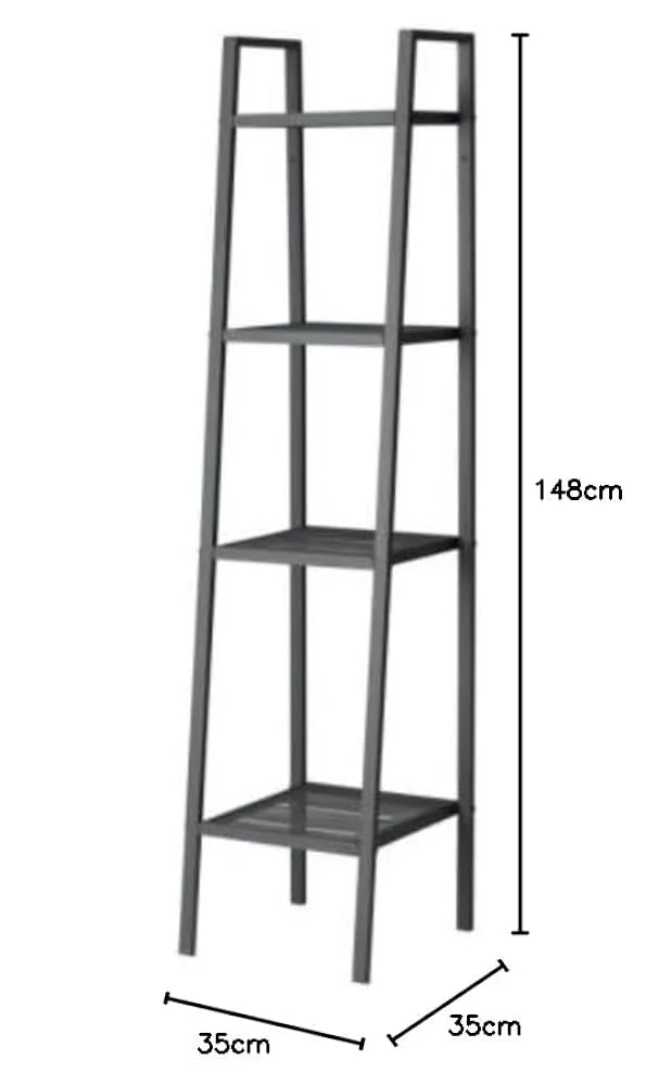 IKEA Lerberg Metal Shelf Unit - Dark Grey thumbnail