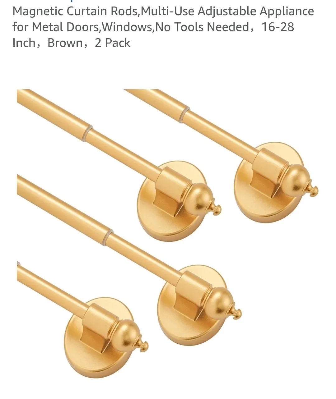 Gold Magnetic Curtain Rods (Set of 4) thumbnail