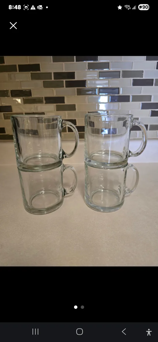 Set of 4 Clear Glass Mugs thumbnail