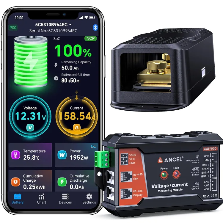 ANCEL BM1000 400A Bluetooth Battery Monitor with Shunt BNIB thumbnail