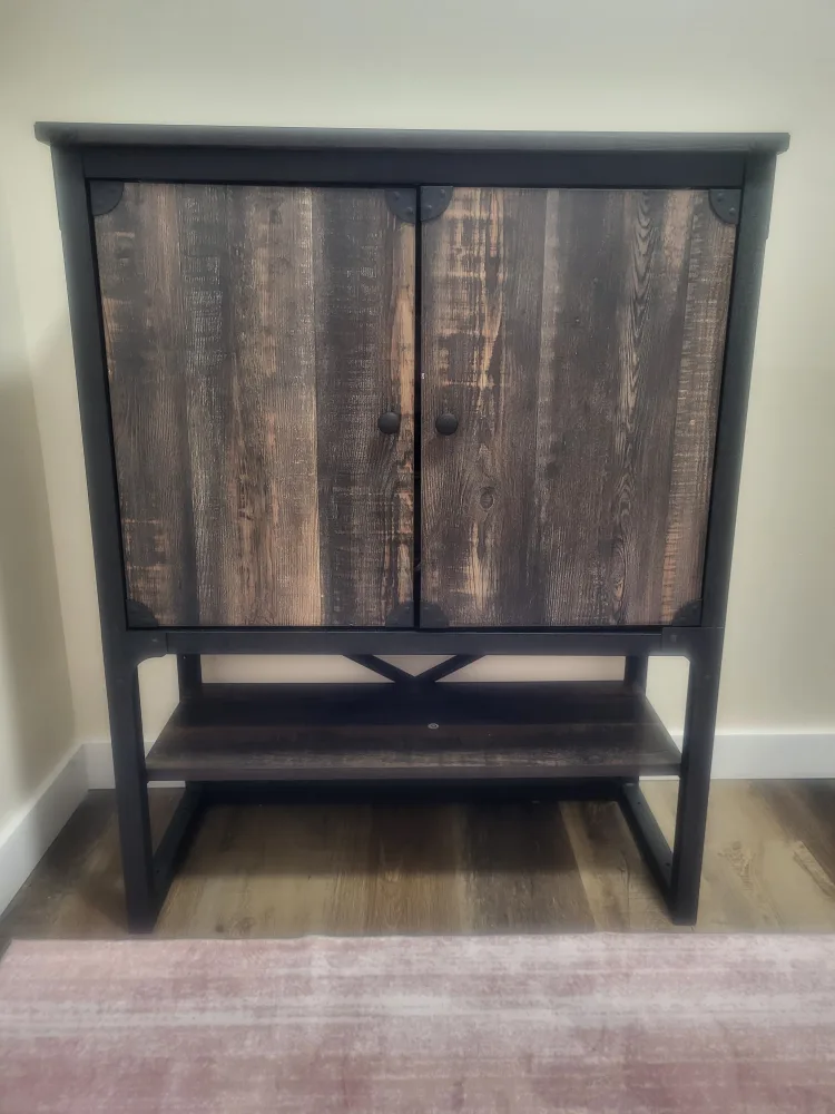 Rustic Wood & Metal Accent Cabinet image indicator(4)