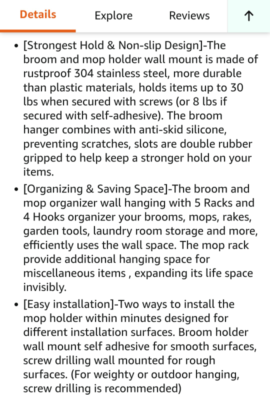 Mop and Broom Holder - 5 Racks & 4 Hooks - photo 5