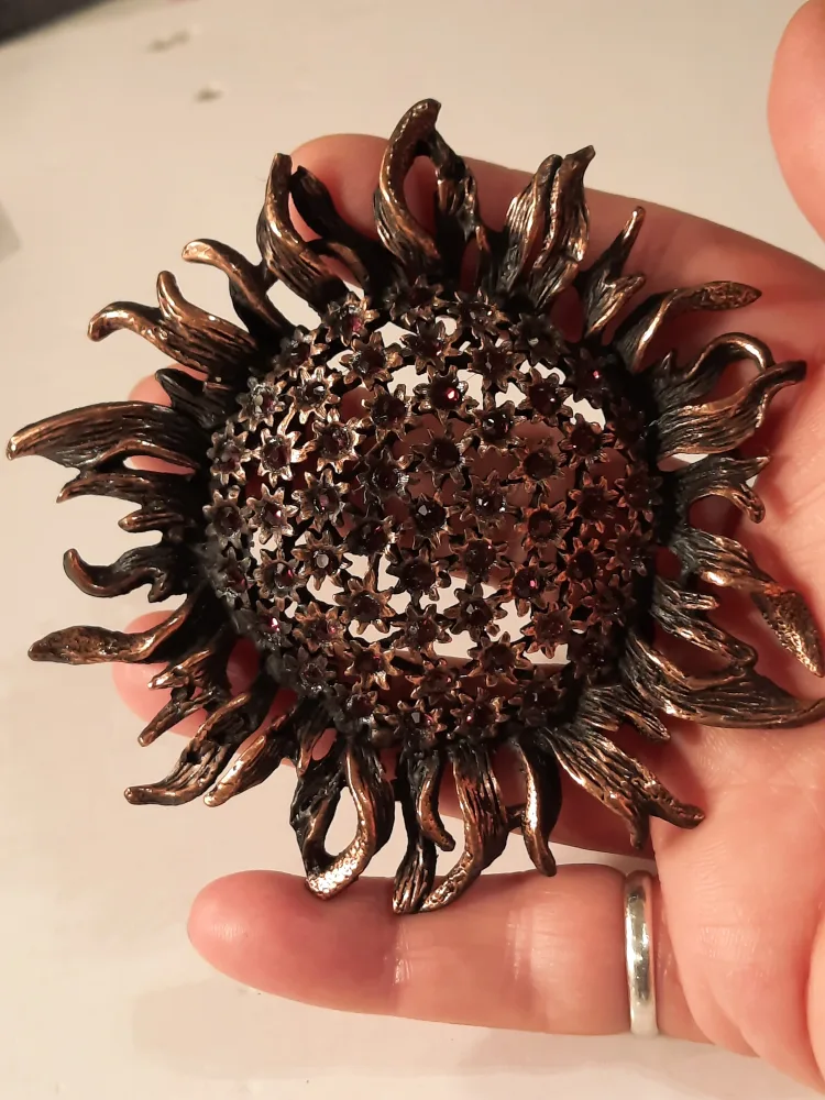 D. Pollak Sunflower Brooch Pin image indicator(9)