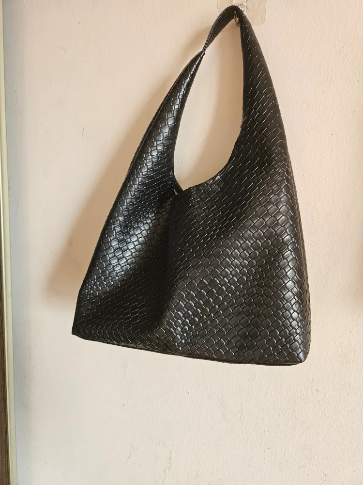 Black Woven Shoulder Bag thumbnail