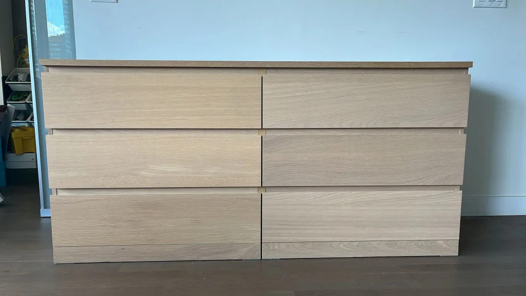 Light Wood Dresser with 6 Drawers thumbnail