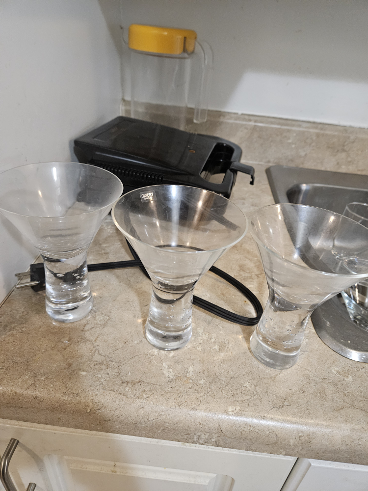 Orrefors Martini Glasses - Set of 3