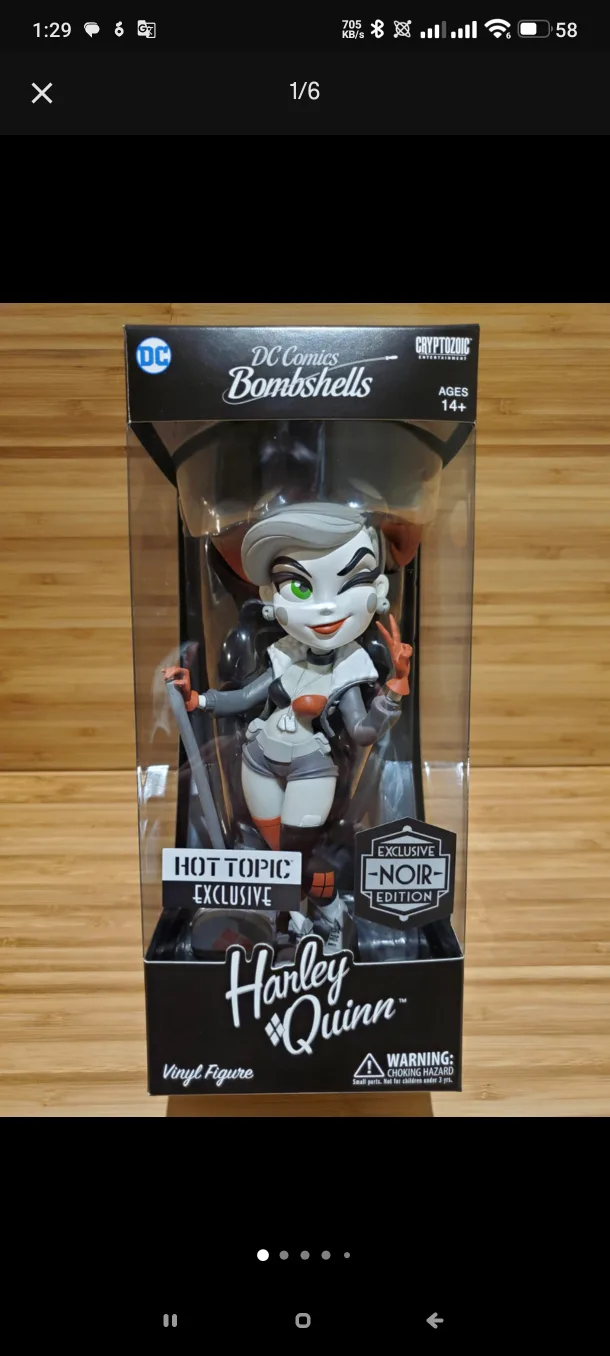 DC  Bombshells Harley Quinn Vinyl Figure - Noir Edition thumbnail