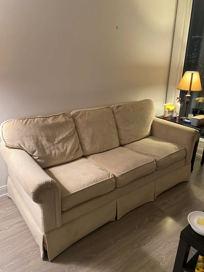 Beige Three-Seater Sofa thumbnail