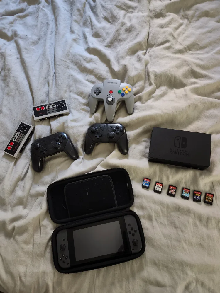nintendo switch 6 games 2 pro con 2 nes con cases n64 con
