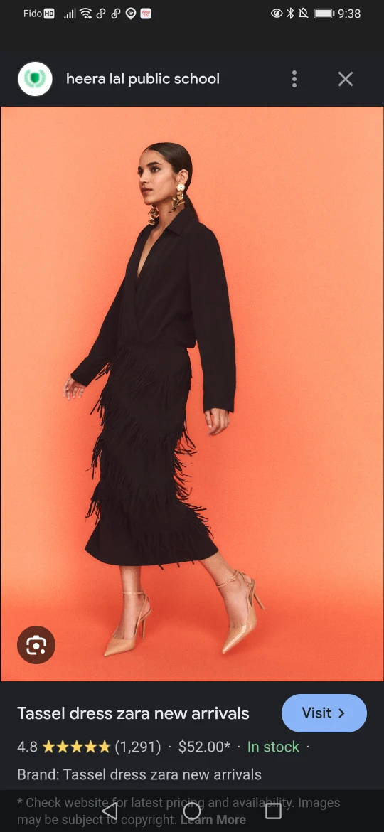 Zara Black Tassel Dress - Size large