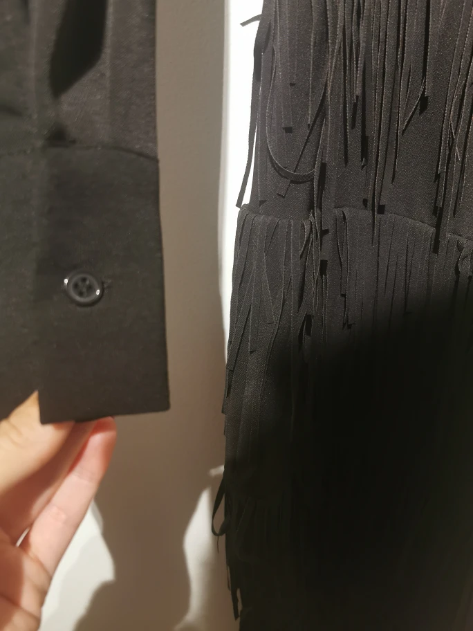 Zara Black Tassel Dress - Size large - photo 3