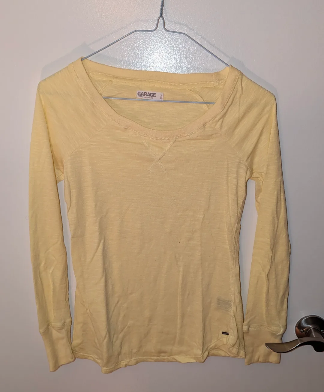 Garage Long Sleeve Light Yellow Top - Size Women's Medium thumbnail