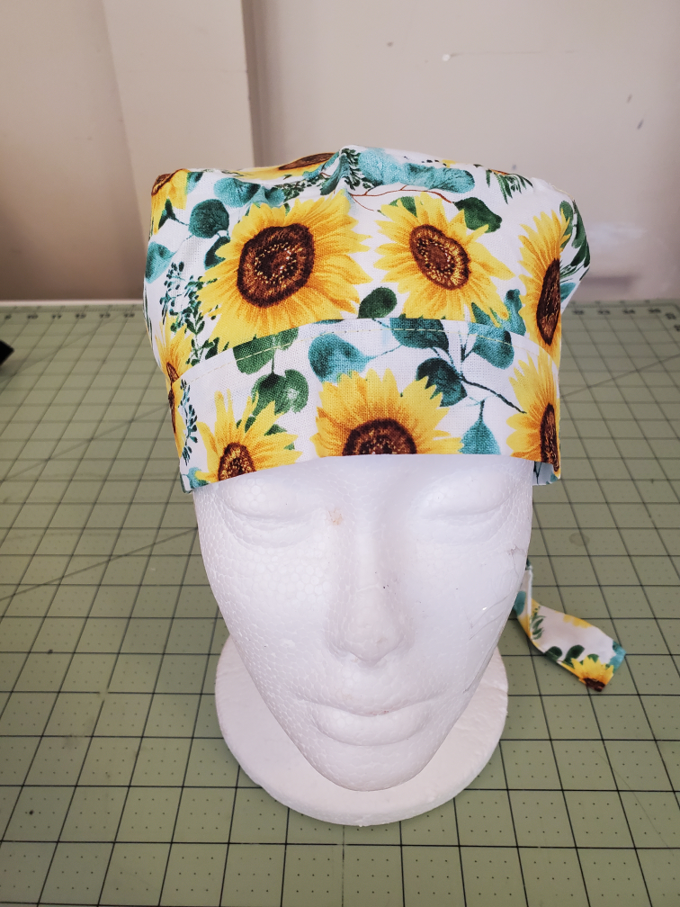 Sunflower Print Scrub Cap New - photo 2
