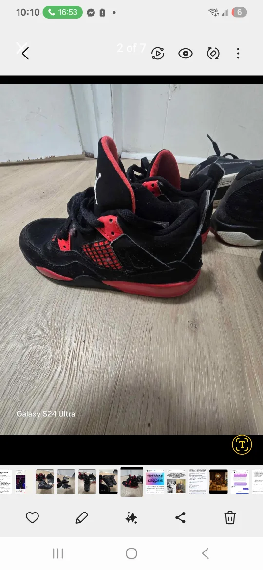 Jordan 4 Retro Black Red Shoes thumbnail