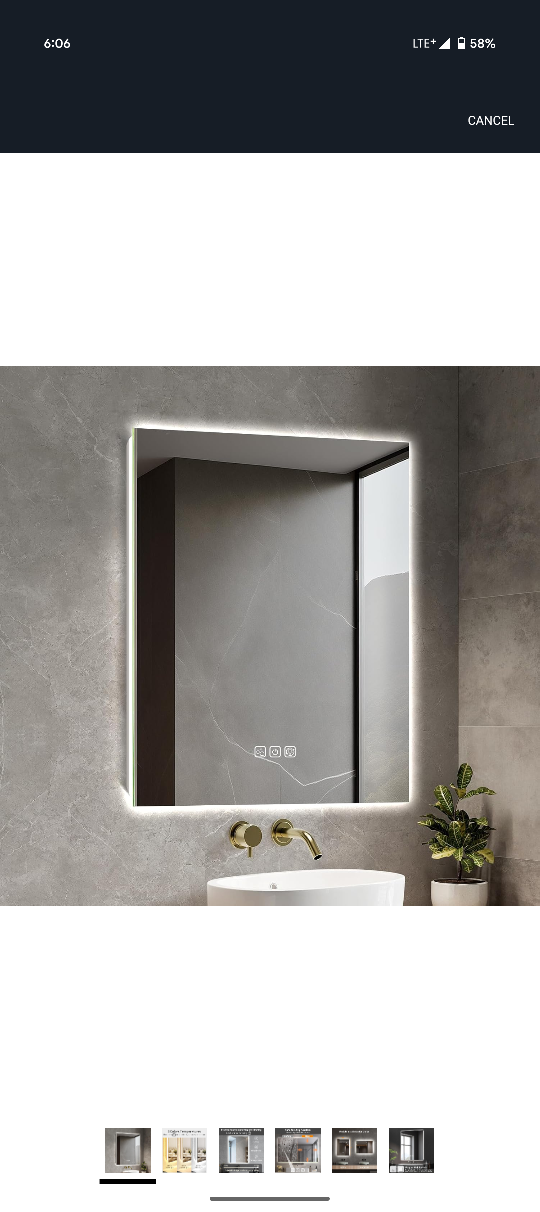 LED Bathroom Mirror - Anti-Fog, Dimmable, 24x32