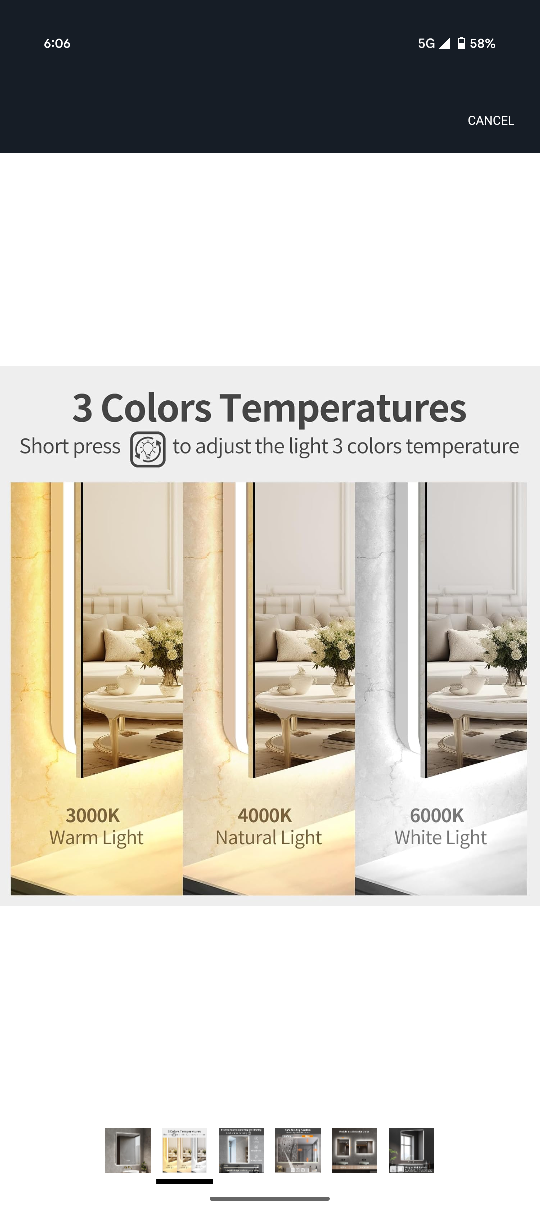 LED Bathroom Mirror - Anti-Fog, Dimmable, 24x32 - photo 2