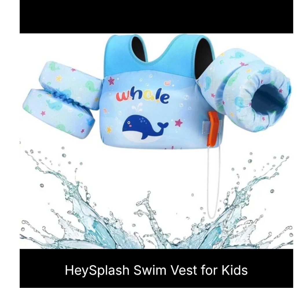 New HeySplash Swim Vest for Kids – Blue Whale – 31 - 66 lbs