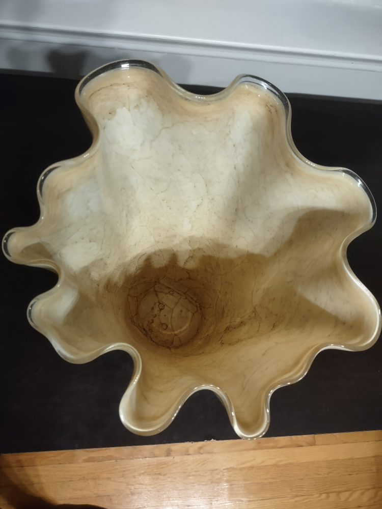 Ruffled Marbled Art Glass Vase - photo 2