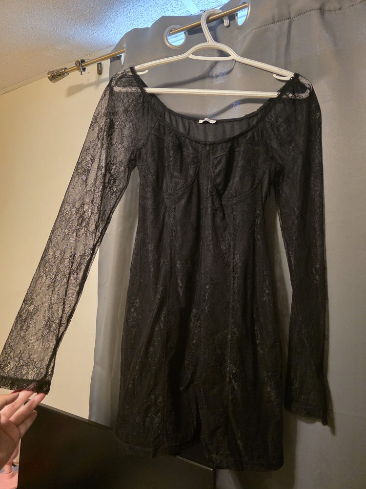 Ardene Black Lace Mini Dress