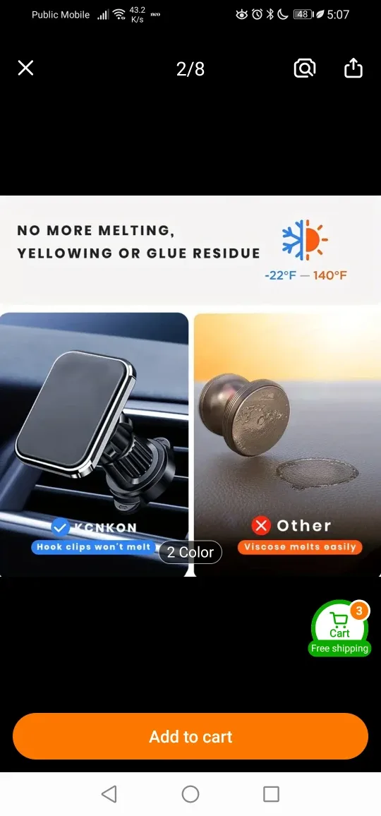 KCNKON Silver Car Phone Mount image indicator(4)