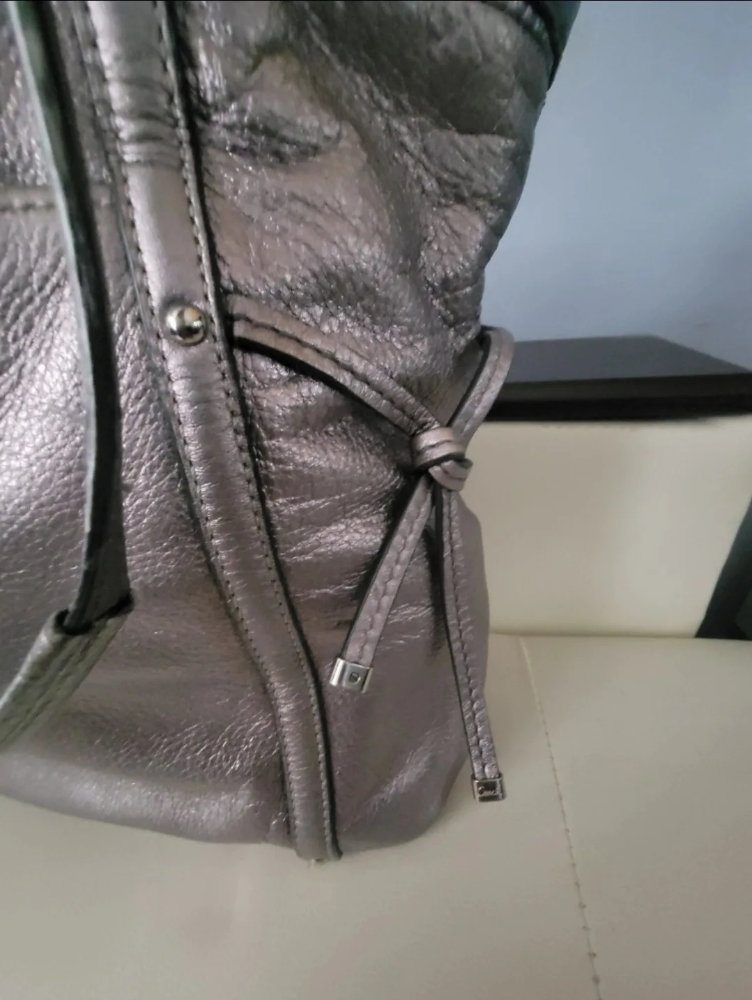 Coach Silver Leather Tote Bag image indicator(2)