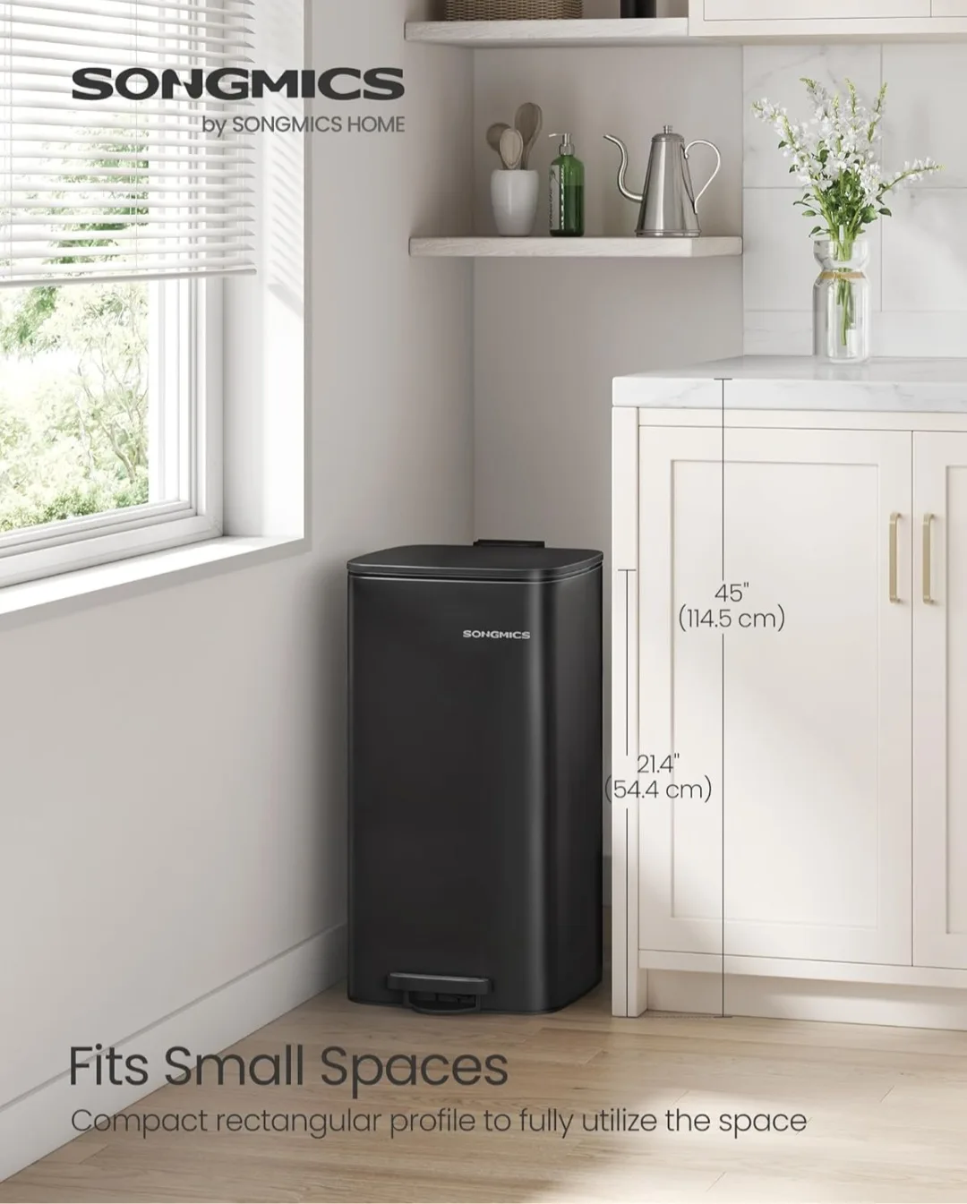 SONGMICS Black Step Trash Can thumbnail